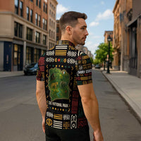 Ivory Coast Zipper Polo Shirt with Taï National Park Wildlife Map Design - Wonder Print Shop