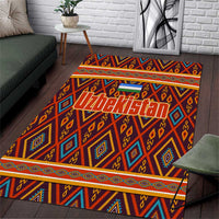 Uzbekistan Area Rug with Traditional Geometric Motif Design - Wonder Print Shop