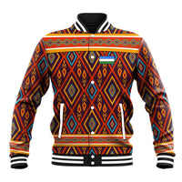 Uzbekistan Baseball Jacket with Traditional Geometric Motif Design - Wonder Print Shop