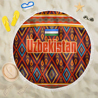Uzbekistan Beach Blanket with Traditional Geometric Motif Design - Wonder Print Shop
