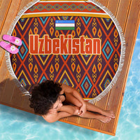 Uzbekistan Beach Blanket with Traditional Geometric Motif Design - Wonder Print Shop