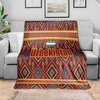 Uzbekistan Blanket with Traditional Geometric Motif Design - Wonder Print Shop