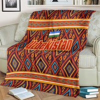 Uzbekistan Blanket with Traditional Geometric Motif Design - Wonder Print Shop