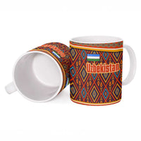 Uzbekistan Ceramic Mug with Traditional Geometric Motif Design - Wonder Print Shop