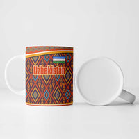 Uzbekistan Ceramic Mug with Traditional Geometric Motif Design - Wonder Print Shop