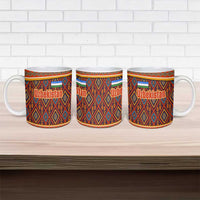 Uzbekistan Ceramic Mug with Traditional Geometric Motif Design - Wonder Print Shop