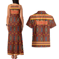 Uzbekistan Couples Matching Tank Maxi Dress and Hawaiian Shirt with Traditional Geometric Motif Design - Wonder Print Shop