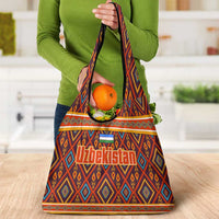 Uzbekistan Grocery Bag with Traditional Geometric Motif Design - Wonder Print Shop