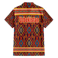 Uzbekistan Hawaiian Shirt with Traditional Geometric Motif Design - Wonder Print Shop
