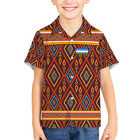 Uzbekistan Hawaiian Shirt with Traditional Geometric Motif Design - Wonder Print Shop