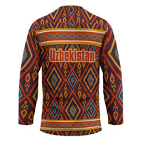 Uzbekistan Hockey Jersey with Traditional Geometric Motif Design - Wonder Print Shop