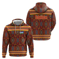 Uzbekistan Hoodie with Traditional Geometric Motif Design - Wonder Print Shop