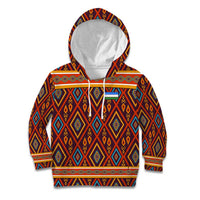 Uzbekistan Kid Hoodie with Traditional Geometric Motif Design - Wonder Print Shop