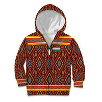 Uzbekistan Kid Hoodie with Traditional Geometric Motif Design - Wonder Print Shop
