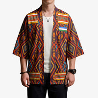 Uzbekistan Kimono with Traditional Geometric Motif Design - Wonder Print Shop