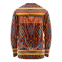 Uzbekistan Long Sleeve Shirt with Traditional Geometric Motif Design - Wonder Print Shop
