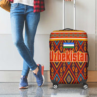 Uzbekistan Luggage Cover with Traditional Geometric Motif Design - Wonder Print Shop