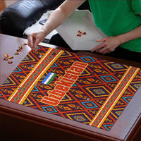 Uzbekistan Puzzle with Traditional Geometric Motif Design - Wonder Print Shop