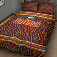 Uzbekistan Quilt Bed Set with Traditional Geometric Motif Design - Wonder Print Shop