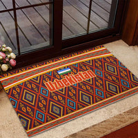 Uzbekistan Rubber Doormat with Traditional Geometric Motif Design - Wonder Print Shop