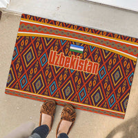 Uzbekistan Rubber Doormat with Traditional Geometric Motif Design - Wonder Print Shop
