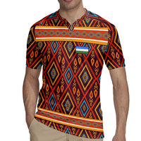 Uzbekistan Rugby Jersey with Traditional Geometric Motif Design - Wonder Print Shop