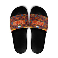 Uzbekistan Slide Sandals with Traditional Geometric Motif Design - Wonder Print Shop