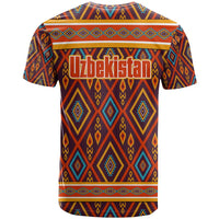 Uzbekistan T Shirt with Traditional Geometric Motif Design - Wonder Print Shop