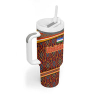 Uzbekistan Tumbler With Handle with Traditional Geometric Motif Design - Wonder Print Shop