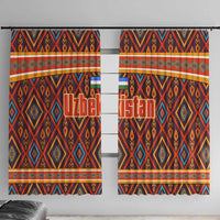 Uzbekistan Window Curtain with Traditional Geometric Motif Design - Wonder Print Shop
