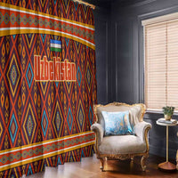 Uzbekistan Window Curtain with Traditional Geometric Motif Design - Wonder Print Shop