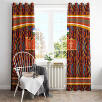 Uzbekistan Window Curtain with Traditional Geometric Motif Design - Wonder Print Shop
