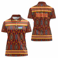 Uzbekistan Women Polo Shirt with Traditional Geometric Motif Design - Wonder Print Shop