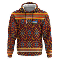 Uzbekistan Zip Hoodie with Traditional Geometric Motif Design - Wonder Print Shop