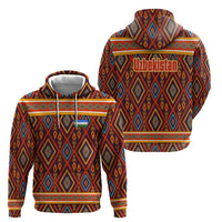 Uzbekistan Zip Hoodie with Traditional Geometric Motif Design - Wonder Print Shop