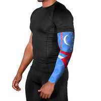 Uzbekistan Arm Sleeves with Crescent Star and Ornamental Swirl Design - Wonder Print Shop