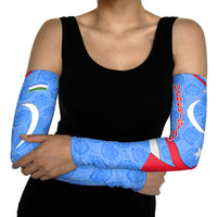 Uzbekistan Arm Sleeves with Crescent Star and Ornamental Swirl Design - Wonder Print Shop
