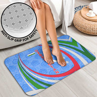 Uzbekistan Bathroom Set with Crescent Star and Ornamental Swirl Design - Wonder Print Shop