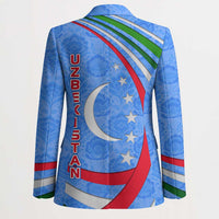 Uzbekistan Blazer with Crescent Star and Ornamental Swirl Design - Wonder Print Shop