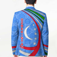 Uzbekistan Blazer with Crescent Star and Ornamental Swirl Design - Wonder Print Shop