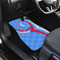 Uzbekistan Car Mats with Crescent Star and Ornamental Swirl Design - Wonder Print Shop