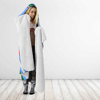 Uzbekistan Hooded Blanket with Crescent Star and Ornamental Swirl Design - Wonder Print Shop