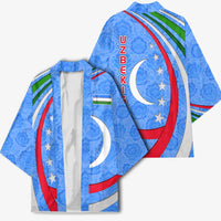 Uzbekistan Kimono with Crescent Star and Ornamental Swirl Design - Wonder Print Shop