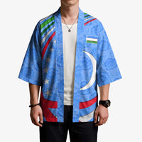 Uzbekistan Kimono with Crescent Star and Ornamental Swirl Design - Wonder Print Shop