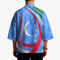 Uzbekistan Kimono with Crescent Star and Ornamental Swirl Design - Wonder Print Shop