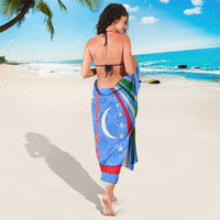 Uzbekistan Sarong with Crescent Star and Ornamental Swirl Design - Wonder Print Shop