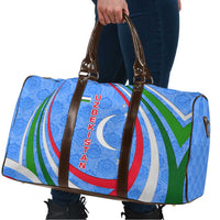 Uzbekistan Travel Bag with Crescent Star and Ornamental Swirl Design - Wonder Print Shop