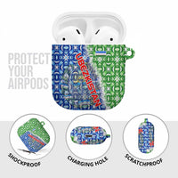 Uzbekistan AirPods Case with Ikat Pattern and National Coat of Arms Design - Wonder Print Shop