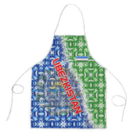 Uzbekistan Apron with Ikat Pattern and National Coat of Arms Design - Wonder Print Shop