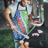 Uzbekistan Apron with Ikat Pattern and National Coat of Arms Design - Wonder Print Shop